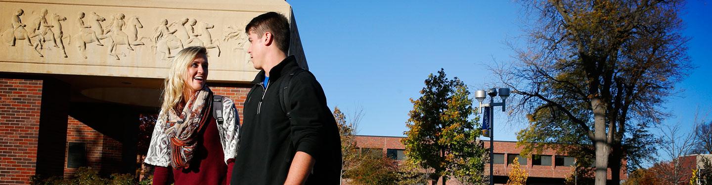 Students walking on campus